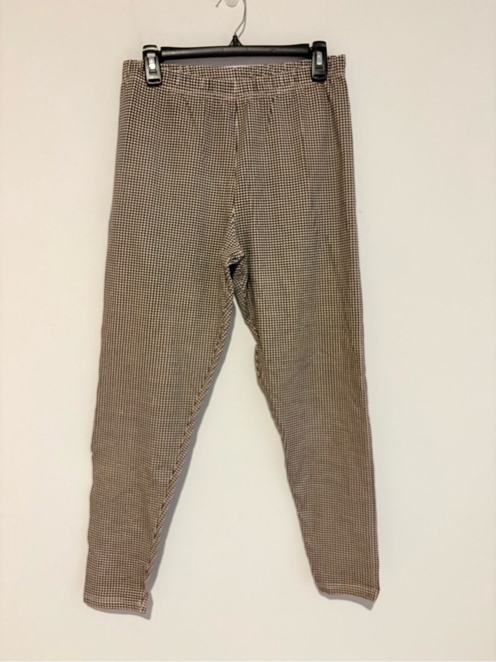 Coldwater Creek plaid gingham pull on leggings black white size medium